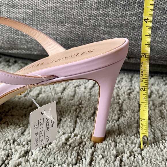 Stuart Weitzman Aleena sandal / reflective vinyl / light purple / size 7.5 / nwt - Picture 9 of 10
